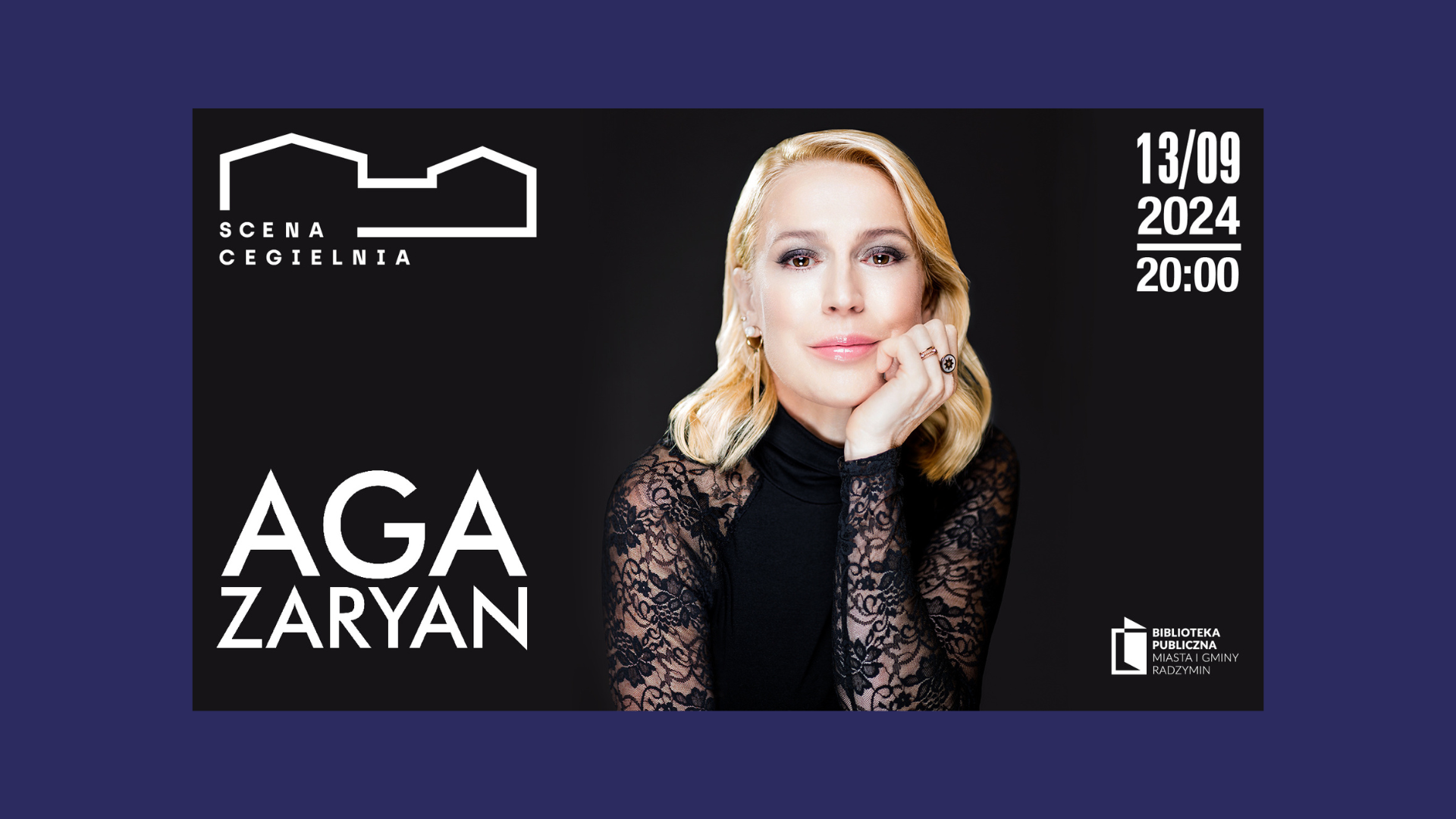 Koncert: AGA ZARYAN śpiewa polskie piosenki – 13 września 2024 20:00